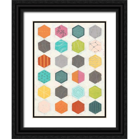 Pattern Interaction I Black Ornate Wood Framed Art Print with Double Matting by Vess, June Erica