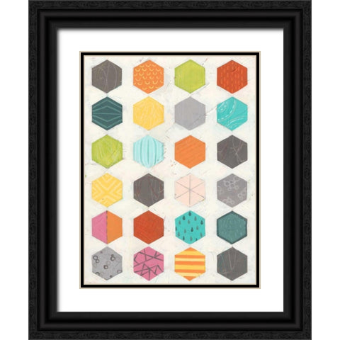 Pattern Interaction IV Black Ornate Wood Framed Art Print with Double Matting by Vess, June Erica