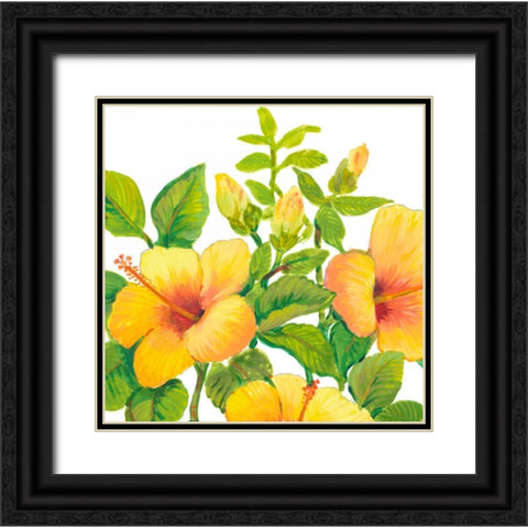 Watercolor Hibiscus I Black Ornate Wood Framed Art Print with Double Matting by OToole, Tim