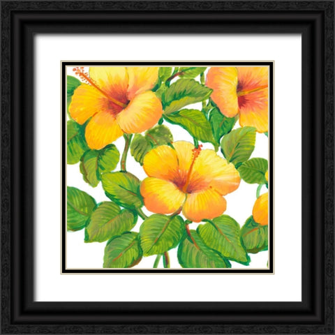 Watercolor Hibiscus III Black Ornate Wood Framed Art Print with Double Matting by OToole, Tim