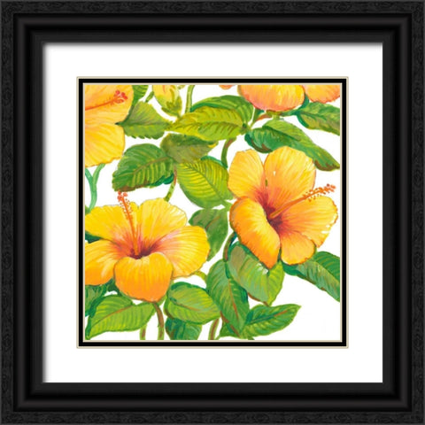 Watercolor Hibiscus IV Black Ornate Wood Framed Art Print with Double Matting by OToole, Tim