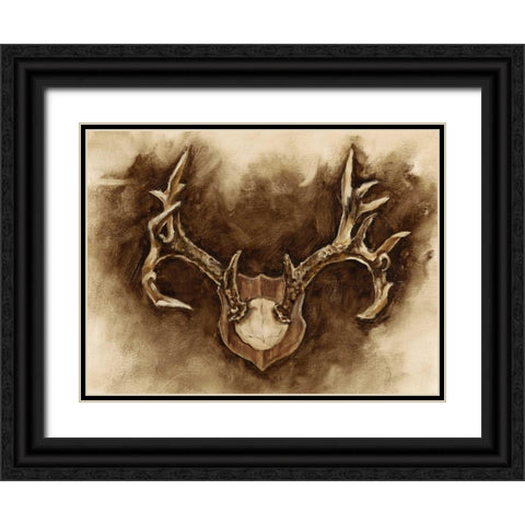 Rustic Antler Mount I Black Ornate Wood Framed Art Print with Double Matting by Harper, Ethan