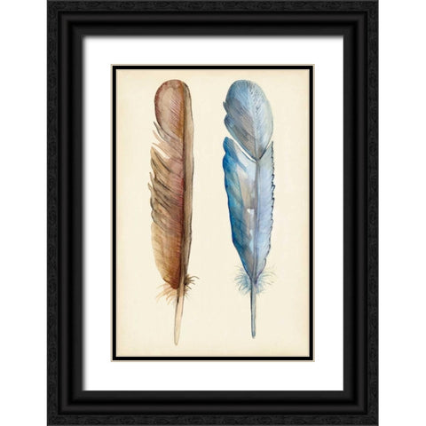Plumage I Black Ornate Wood Framed Art Print with Double Matting by Ludwig, Alicia