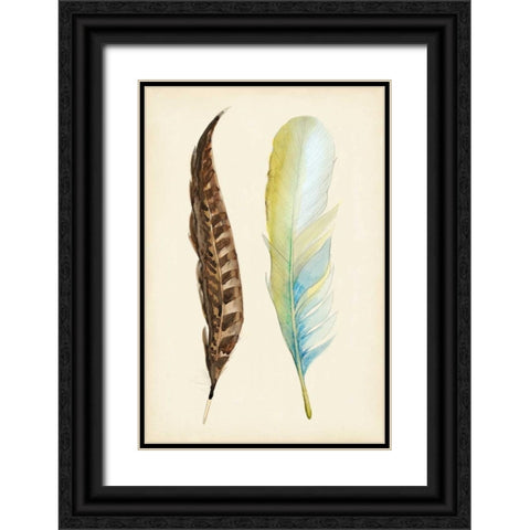 Plumage II Black Ornate Wood Framed Art Print with Double Matting by Ludwig, Alicia