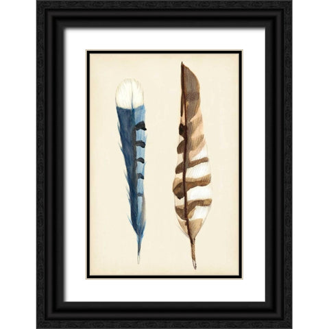 Plumage III Black Ornate Wood Framed Art Print with Double Matting by Ludwig, Alicia