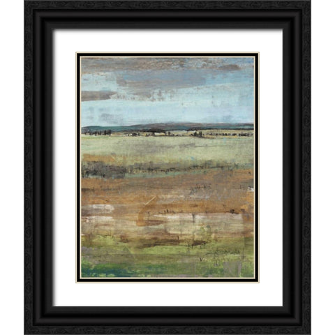 Field Layers IV Black Ornate Wood Framed Art Print with Double Matting by OToole, Tim