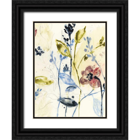 Flowing Stems II Black Ornate Wood Framed Art Print with Double Matting by Goldberger, Jennifer