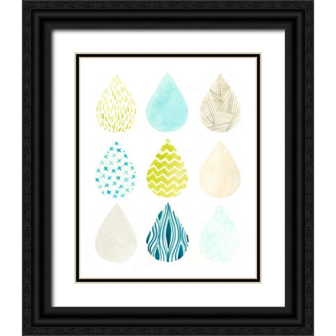 Pattern Drops II Black Ornate Wood Framed Art Print with Double Matting by Vess, June Erica