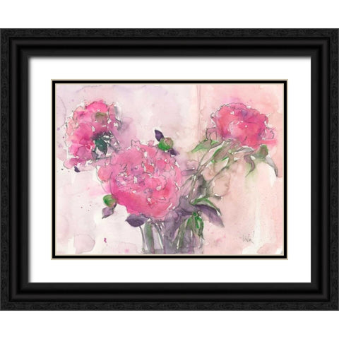 Something Floral I Black Ornate Wood Framed Art Print with Double Matting by Dixon, Samuel