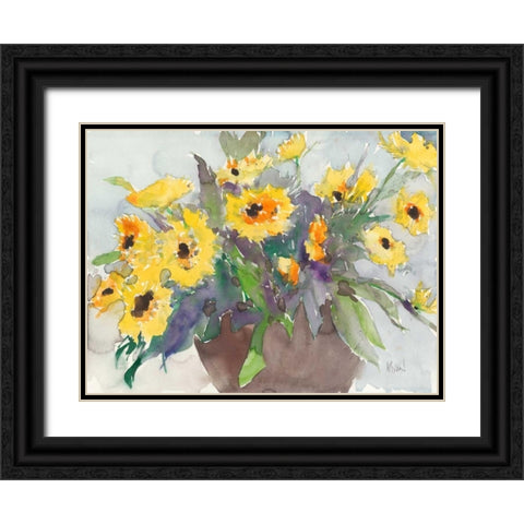 Something Floral V Black Ornate Wood Framed Art Print with Double Matting by Dixon, Samuel