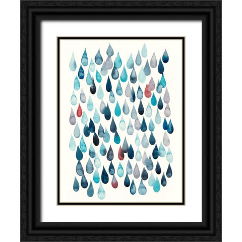 Watercolor Drops I Black Ornate Wood Framed Art Print with Double Matting by Popp, Grace