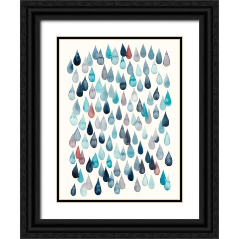 Watercolor Drops II Black Ornate Wood Framed Art Print with Double Matting by Popp, Grace