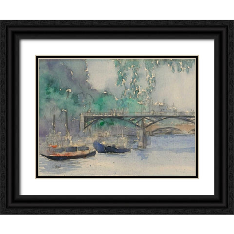 Venice Watercolors V Black Ornate Wood Framed Art Print with Double Matting by Dixon, Samuel