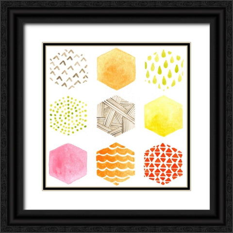 Honeycomb Patterns I Black Ornate Wood Framed Art Print with Double Matting by Vess, June Erica