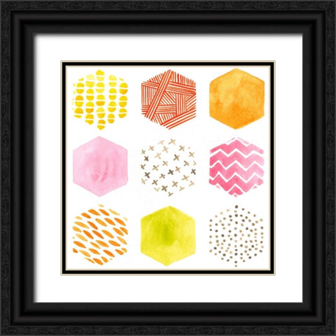 Honeycomb Patterns II Black Ornate Wood Framed Art Print with Double Matting by Vess, June Erica