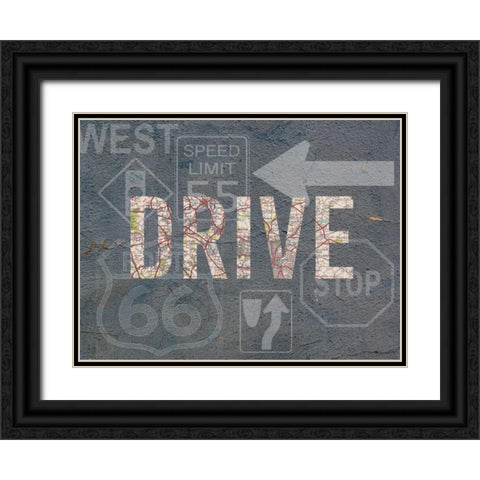 Garage Sign II Black Ornate Wood Framed Art Print with Double Matting by Studio W