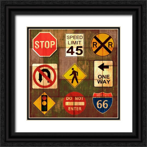 Garage Sign IV Black Ornate Wood Framed Art Print with Double Matting by Studio W