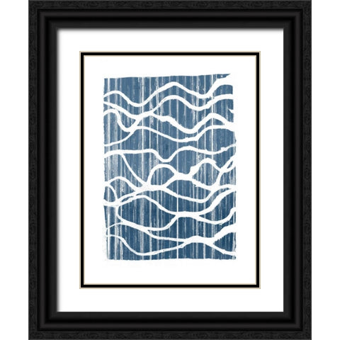 Exverse Indigo Black Ornate Wood Framed Art Print with Double Matting by Goldberger, Jennifer