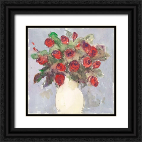 Watercolor Bouquet I Black Ornate Wood Framed Art Print with Double Matting by Dixon, Samuel