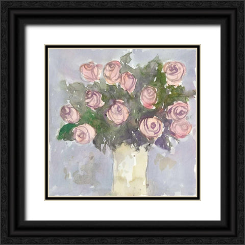 Watercolor Bouquet II Black Ornate Wood Framed Art Print with Double Matting by Dixon, Samuel