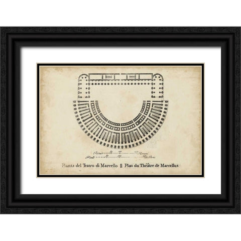 Plan for the Theatre of Marcellus Black Ornate Wood Framed Art Print with Double Matting by Unknown