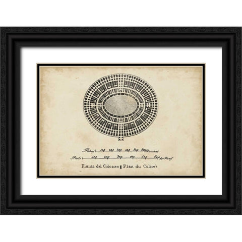 Plan for the Colosseum Black Ornate Wood Framed Art Print with Double Matting by Unknown