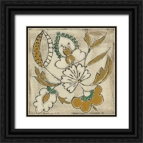 Earthenware Floral V Black Ornate Wood Framed Art Print with Double Matting by Zarris, Chariklia