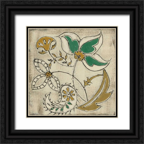 Earthenware Floral VI Black Ornate Wood Framed Art Print with Double Matting by Zarris, Chariklia