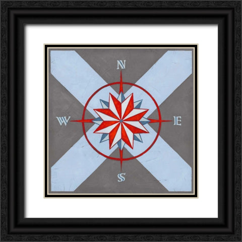 Nautical Graphic I Black Ornate Wood Framed Art Print with Double Matting by Vess, June Erica