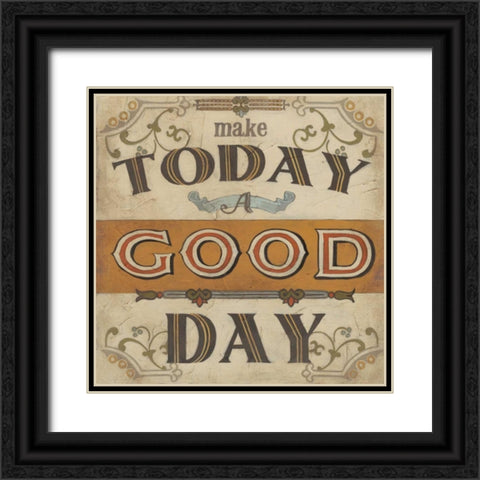 Retro Inspirations II Black Ornate Wood Framed Art Print with Double Matting by Vess, June Erica