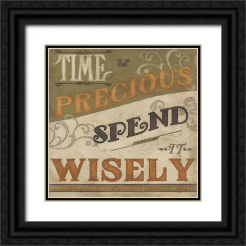 Retro Inspirations IV Black Ornate Wood Framed Art Print with Double Matting by Vess, June Erica