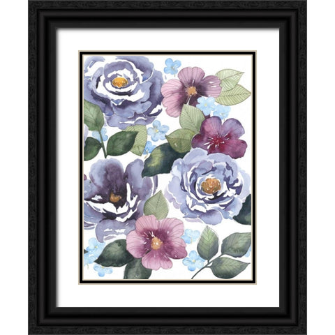 Dancing Peonies II Black Ornate Wood Framed Art Print with Double Matting by Popp, Grace