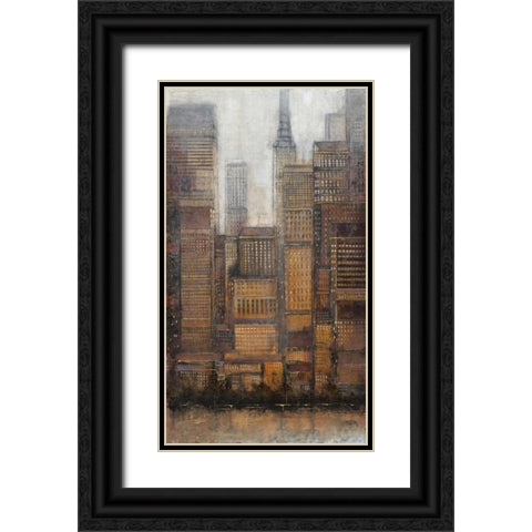 Uptown City I Black Ornate Wood Framed Art Print with Double Matting by OToole, Tim