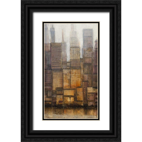 Uptown City II Black Ornate Wood Framed Art Print with Double Matting by OToole, Tim