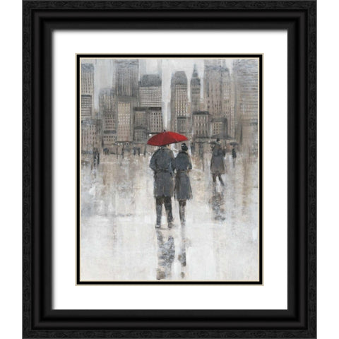 Rain in The City I Black Ornate Wood Framed Art Print with Double Matting by OToole, Tim