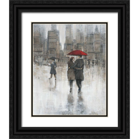 Rain in The City II Black Ornate Wood Framed Art Print with Double Matting by OToole, Tim