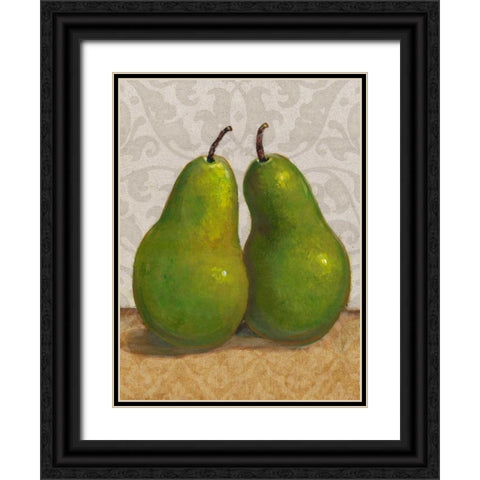 Pear Duo I Black Ornate Wood Framed Art Print with Double Matting by OToole, Tim