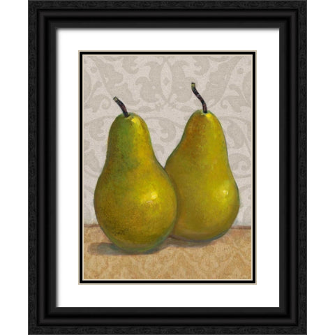 Pear Duo II Black Ornate Wood Framed Art Print with Double Matting by OToole, Tim