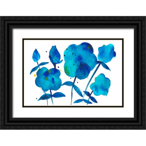 True Blue II Black Ornate Wood Framed Art Print with Double Matting by Ludwig, Alicia