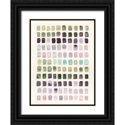 Serene Color Swatches I Black Ornate Wood Framed Art Print with Double Matting by Popp, Grace