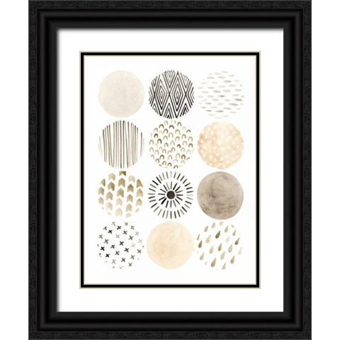 Neutral Pattern Play II Black Ornate Wood Framed Art Print with Double Matting by Vess, June Erica