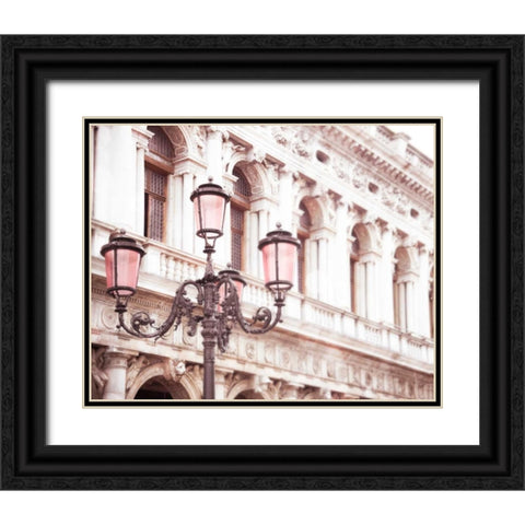 Venice Pink Lanterns I Black Ornate Wood Framed Art Print with Double Matting by Quintero, Sonja