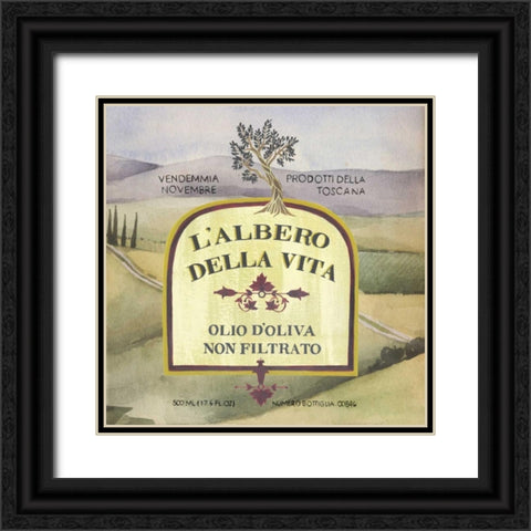 Olive Oil Labels IV Black Ornate Wood Framed Art Print with Double Matting by Popp, Grace