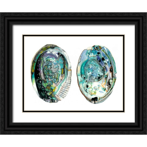 Abalone Shells I Black Ornate Wood Framed Art Print with Double Matting by McCavitt, Naomi