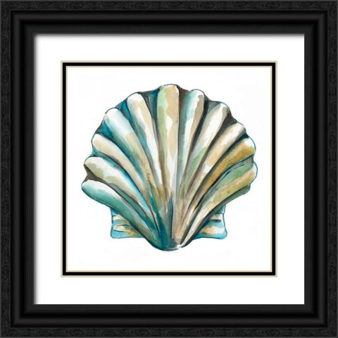 Aquarelle Shells VI Black Ornate Wood Framed Art Print with Double Matting by Zarris, Chariklia