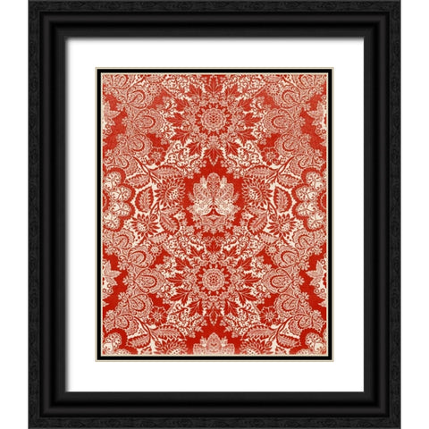 Baroque Tapestry in Red II Black Ornate Wood Framed Art Print with Double Matting by Vision Studio