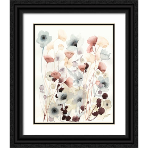 Bespoken Blossoms I Black Ornate Wood Framed Art Print with Double Matting by Popp, Grace