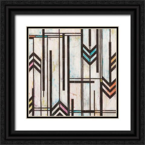 Deco Abstraction II Black Ornate Wood Framed Art Print with Double Matting by Vess, June Erica