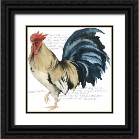 Roosters Crow II Black Ornate Wood Framed Art Print with Double Matting by Popp, Grace