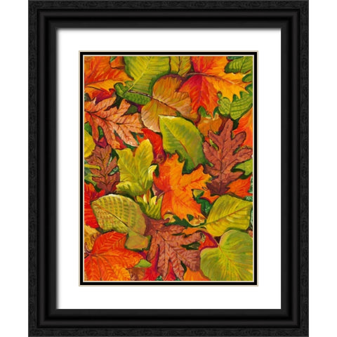 Fallen Leaves I Black Ornate Wood Framed Art Print with Double Matting by OToole, Tim